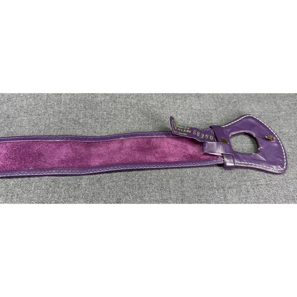 Vintage Anne Klein by Calderon Purple Leather Belt - Picture 9 of 11